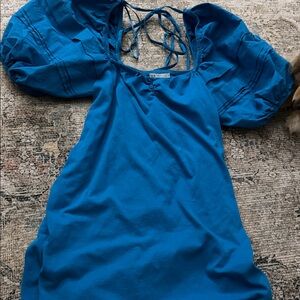 ZaraBlue Women’s Puff-Sleeve mini dress